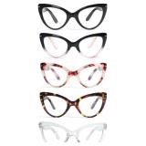 MMOWW Oversized Square Reading Glasses Fashion Cute Blue Light Blocking Computer Readers for Women 3 Pack