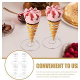 Operitacx Ice Cream Cone Holder Stand 4-Pack Stainless Steel Dessert Display Rack for Waffle and Mini Cones Kitchen Countertop 3.93X3.93X1.96 Inches