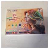 12 Hair chalks, 12 NEON & METALLIC hair chalk, Non-Toxic Easy Washable Hair Dye Colourful, METALLIC & NEON hair chalk - Perfect for Festivals, Halloween, Parties, hair chalks for girls