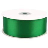 1.5 Inch Green Polyester Ribbon - 50 Yards Bulk Spool for Gift Wrapping, Wedding Decor, Bows, Crafts - Soft & Fray Resistant