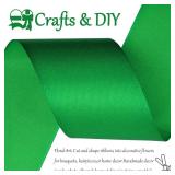 1.5 Inch Green Polyester Ribbon - 50 Yards Bulk Spool for Gift Wrapping, Wedding Decor, Bows, Crafts - Soft & Fray Resistant
