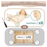 SoulThink® Floppy Ear Wooden Rabbit Bed - Easy to Assemble Rabbit Bed with Removable and Washable Fleece Mat, Small Animal Bed Suitable for Bunny, Guinea Pig, Chinchilla, Ferrets, Rats