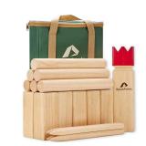 ApudArmis Kubb , Viking Chess Outdoor Clash Toss Yard Game with Carrying Case - Rubber Wooden Backyard Lawn Games Set for Teenagers Adults Family
