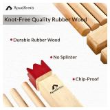 ApudArmis Kubb , Viking Chess Outdoor Clash Toss Yard Game with Carrying Case - Rubber Wooden Backyard Lawn Games Set for Teenagers Adults Family