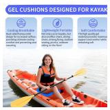 Srjornth Kayak Seat Cushion - Blue Cooling Gel Kayak Accessory Removable Waterproof Cover | Comfort for Kayak Seats, Fishing, Car seat?Office Chair and Outdoor Use