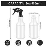 Eccliy 12 Pcs 16 Oz Plastic Spray Bottle, Adjustable Empty Reusable Sprayer for Cleaning, Planting, Water, Bathroom and Kitchen, BBQ, Commercial and Residential(Black,Original)