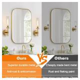 MOKATNG Wall Sconces Set of Two, Brushed Gold Bathroom Sconces with Clear Glass, Hardwired Sconces Wall Decor Set of 2, Modern Wall Light Fixtures for Bathroom Mirror Living Room Bedroom Hallway