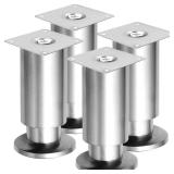 TCHOSUZ 8 Inch Heavy Duty Mental Furniture Legs, 4 Pack 20 cm Stainless Steel Tapered Feet - Replacement Legs for Couch, Sofa, Bed Frame and DIY Projects - Supports for Cabinet, Desk, TV Stand