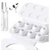 4 Pairs Replacement Ear Tips for AirPods Pro 2nd/1st Generation with Portable Storage Box and Cleaner Pen,Noise Reduction Holewith and Built-in dust Guard Screen,Silicone Ear Tips for AirPods Pro (Whi