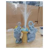 RCTTICUU Elephant Statue Solar Garden Decor,Resin Elephant Statue and Colour Changing Optical Fiber Solar Lights,Outdoor Decor for Balcony, Garden, Patio, Yard, Lawn, Gifts for Mom Grandma