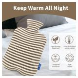 DICEVER Hot Water Bottle with Soft Cover, 2L Hot Water Bag for Menstrual Cramps, Neck and Shoulder Pain Relief, Hot and Cold Therapies, Hand Feet Warmer, Gray