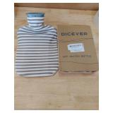 DICEVER Hot Water Bottle with Soft Cover, 2L Hot Water Bag for Menstrual Cramps, Neck and Shoulder Pain Relief, Hot and Cold Therapies, Hand Feet Warmer, Gray