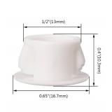 Alamic Hole Plugs 1/2\ Plastic Flush Type Hole Plugs Snap in Locking Hole Tube Screw Caps Drilling Cover Plugs Fastener Covers for Kitchen Cabinet Furniture White 50 Packin