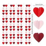 Valentines Day Pink Red Party-Decorations Heart-Garland - 39Ft 3D Burgundy Proposal Romantic Special Night Galentines Hanging Paper Streamers Banner,Engagement Wedding Baby Bridal Shower Decor Ouruola