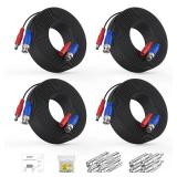 ANNKE 4 Pack 30M/100ft All-in-One Video Power Cables, BNC Extension Surveillance Camera Cables for CCTV Security DVR System Installation, Free 8 x BNC Connectors and 100pcs Cable Clips Included