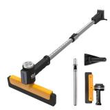 Beeswill Ice Scraper and Snow Brush for Car Windshield with Extendable, 12 Adjustable Length Settings and 360° Pivoting EVA Brush Head for Cars, Trucks, SUVs