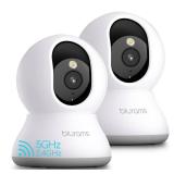 blurams 5G Cameras for Home Security, 2K Pet Camera with Phone App, 360° PTZ Indoor Camera w/Dual-Band WiFi6, Free Human/Motion/Sound Detection, 2-Way Talk, Night Vision, Compatible with Alexa, 2Pack