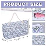 Sunnymove Empty Mahjong Bags Set for Tiles and Racks 24x13x4.7 Inch American Mahjong Carrying Bag Tote Tiles Bag Drawstring Protective Sleeve for Rack Pusher Party Travel, Case Only (Block Print)