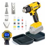 HILIPE Cordless Heat Gun 20v Max for DeWALT Battery,Cordless Hot Air Gun with LCD Digital Display,2-Temp Setting Max 1022°F,for Shrink Wrapping, Tube Bending(Tool Only, NO Battery)