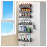 HuggieGems Magnetic Water Bottle Holder for Refrigerator, Cup Holder Organizer for Stanley and Tumbler for Kitchen, 6 Pack, Dark Gray