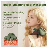 DR.BUNORDLE Neck Massager with Finger Kneading, Deep Tissue Neck and Shoulder Massager, 4D Palm-Kneading Massage with Heat, Wearable Strap, Gentle Warmth for Stress and Tension Relief