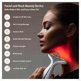 3-in-1 for Aurora Red Light for Face and Neck Beauty Massager, with Suction, Vibration, Heat, 3 Light Therapies for Skin Glow, Face Lift, Neck Firm, Black