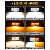 NAOEVO 7 Inch LED Light Bar, White Amber Offroad Fog/Driving Lights LED Pods with Strobe/Memory Function, 2 Leads Wiring Harness Included, Work for Truck Boat ATV UTV, 2-Pack (6 Modes)