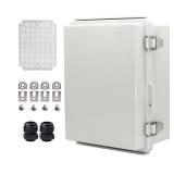 YETLEBOX Outdoor Waterproof Electrical Box Junction Box Weatherproof IP67 ABS Plastic Enclosure Switch Router Project Box Electronics DIY Enclosure With Mounting Plate Wall Bracket Grey 8.6\x6.6\inx4.