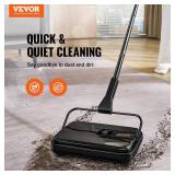 VEVOR Carpet Sweeper, 7.87 in Sweeping Paths, Floor Sweeper Manual Non Electric, 300 ml Dustbin Capacity with Comb for Home Office Rugs Hardwood Surfaces Wood Floors Laminate, Cleans Dust Pet Hair