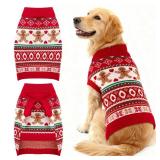BAOBICUTE Christmas Dog Sweaters for Small Medium Large Dogs Girl Boy Knit Turtleneck Double Dog Sweater Clothes Winter Thick Warm Pet Puppy Outfit Snowflake Pattern for Holiday Christmas