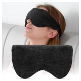 Sivio Weighted Eye Mask for Women and Men, Heatable and Freezable Weighted Eye Pillow with Silica Beads and Adjustable Strap, Soft Breathable Cotton Eye Cover for Sleeping Faster and Better, Black