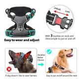 Timos Dog Harness Small Sized, No Pull with Neck Lockable Snap,No Choke Front Clip Dog Reflective Harness,Adjustable Metal Rings 3 Buckles,Easy Control Handle for Small Dogs Gray S