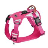 No Pull Dog Harness with Built-in AirTag Holder  Reflective Adjustable Vest for Safe, Stylish Daily Walks (Hot Pink, Small)