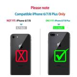 JUNGLE DEER Defender Case for iPhone 7/8 Plus, Heavy Duty Shockproof Dustproof 3 in 1 Rugged Protective Bumper Cover, Military Grade Drop Protective Phone Case (Black)