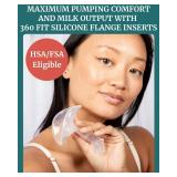 360 Fit Silicone Flange Insert with Duckbill Valve - Works with Idaho Jones, Pumpables Genie Advanced, Legendairy Milk Duette Breast Pumps, Liquid Shield Replacement - 17 mm