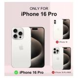 ArtsEvo Designed for iPhone 16 Pro Case, 6.6ft Drop Protection, Full Body Screen Camera Protective Phone Case, Pink