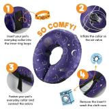 BENCMATE Inflatable Dog Cone Collar Alternative, Soft Dog Cone for Small Medium Large Dogs and Cats, Neck Recovery ECollar Donut Collar After Surgery (Medium, Constellation)