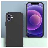 WOGROO for iPhone 12 mini Case Black, Scratch Resistant with Soft Touch, Slim Thin Phone Cover for iPhone 12 mini 5.4 inch
