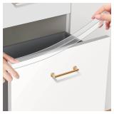 SARDVISA 17.5\ Soft Cabinet Door Protector, Transparent Trimable PVC Edge Guard, Snugly Fit Slip On Bumper for Kitchen Cabinets, Prevents Wear, Chipping and Discoloration, 3/4\in Thick, 4 Packsin