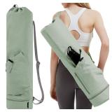 sportsnew Yoga Mat Bag with Water Bottle Pocket and Bottom Wet Pocket, Exercise Yoga Mat Carrier Multi-Functional Storage Bag, Green,Patent pending