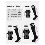 Hryrbay Kids Soccer Shin Guards and Socks Toddler Soccer Shin Pads Protective Defender Gear for Boys Girls Ages 3-15 Great for Training, Matches, Inspired by The World Cup Black S