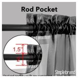 Simplebrand Black Sheer Curtains 63 Inch Length 2 Panels, Rod Pocket Solid Color Window Sheer Curtain Panels, Elegant Curtains and Drapes for Living Room, Bedroom 2 Panels (Black, 42\ W x 63\in L)in