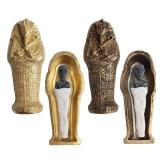 Acxico 2 pcs Egyptian Pharaoh Mummy Egypt King Home Decor Resin Figurine Coffin