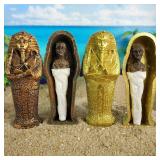 Acxico 2 pcs Egyptian Pharaoh Mummy Egypt King Home Decor Resin Figurine Coffin