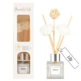 Reed Diffuser Set, 1.7 fl oz Scent Diffuser with Sticks, Lily Scent for Bathroom Accessories Shelf Decor, Air Fresheners for Home, Home Fragrance Products, House Office Room Decor Aesthetic and Gift