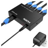 MT-ViKI HDMI Splitter 1 in 4 Out, 1x4 Power HDMI Splitter 4 Ports w/AC Adapter, 4Kx2K@30Hz 3D Full HD Distributor for PS4 Fire Stick HDTV