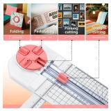 Paper Cutter for Craft?Paper Trimmer, Perforator, Folding, Pinking Cutting on Paper, Vinyl, Cardstock, Photo for Scrapbooking and Cardmaking Plus Sideways Ruler, Pink, Worklion