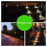 Follateas Solar Lights Outdoor, Waterproof Solar Powered Deck Step Lights for Patio Garden Backyard Garage Driveway Pathway Outside Wall Lighting (Cool White/2 Pack)