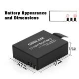 GeeKam Action Camera Battery, 2x1350mAh Rechargeable Battery for Sports Camera, Compatible for Campark, Crosstour, APEMAN, Victure, Rollei 372, WOLFANG GA100/GA200/GA300, SJ4000, S009