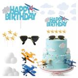 Knana 19Pcs Airplane Cake Topper Airplane Cake Decorations Airplane Party Decorations Airplane Baby Shower Decorations